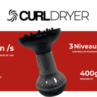 CURL DRYER - Séchoir diffuseur avec contrôle de puissance : 3 niveaux de puissance, idéal pour obtenir des boucles et des ondulations parfaitement définies, tout en soignant et protégeant vos cheveux.