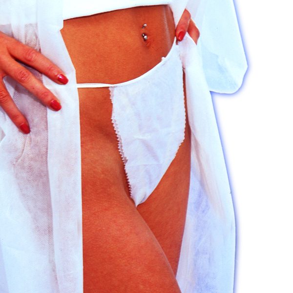 Slip string blanc pour femme à usage unique 50 pièces