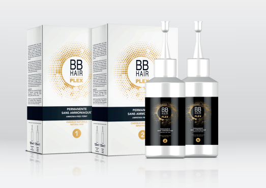 La permanente BBHair Plex se décline en 2 forces : Cheveux naturels (n°1) et Cheveux sensibilisés (n°2) sous la forme d’un kit