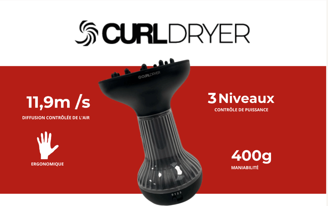 CURL DRYER - Séchoir diffuseur avec contrôle de puissance : 3 niveaux de puissance