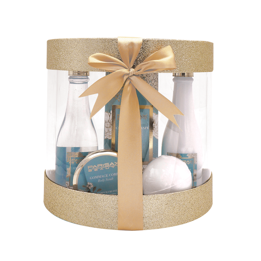 Plongez dans une expérience de bain scintillante et luxueuse avec le Coffret Bain Scintillant Parisax