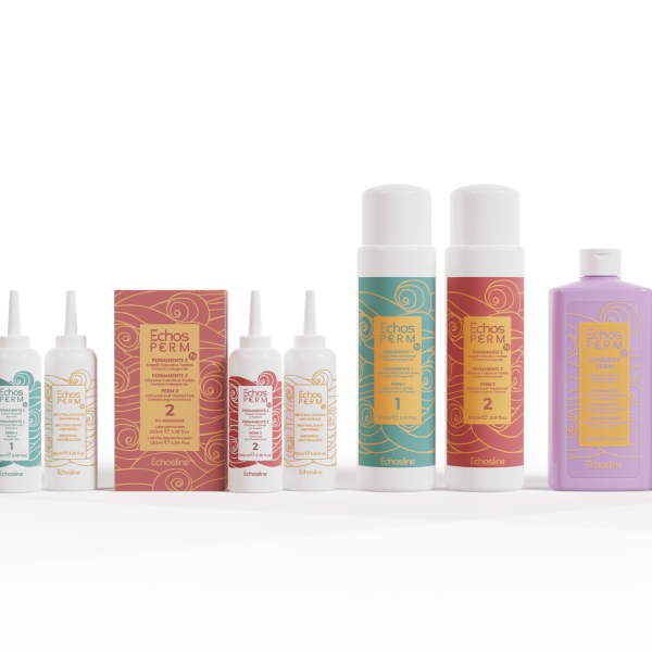 P1 - P2 Permanente - Echos Perm : permanente pour les cheveux de la marque Echosline à l’extrait de châtaigne biologique et des extraits de plantes. C'est un liquide ondulant permanent pour obtenir des boucles définies