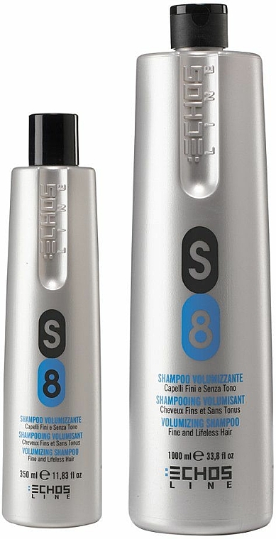 S8 - Shampooing Volumisant Echosline - Pour cheveux fins et sans tonus 350ML.