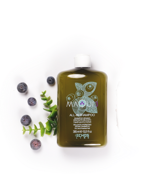 Shampooing végan hydratant - Maqui 3 : pour Cheveux Secs et Traités. Sans sulfate - sans silicone - sans parabène - 99% d'ingrédients naturels. Prenez soin de vos cheveux tout en préservant la nature avec le Shampooing végan hydratant - Maqui 3. 2 formats s'offrent à vous 385ML ou 975ML.