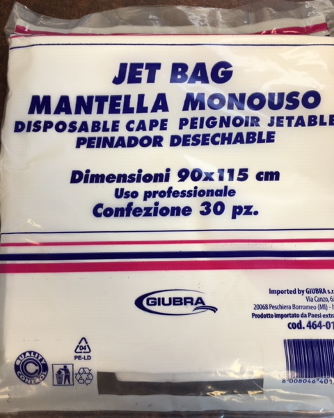 jet bag peignoir jetable 90x115cm 30 pièces