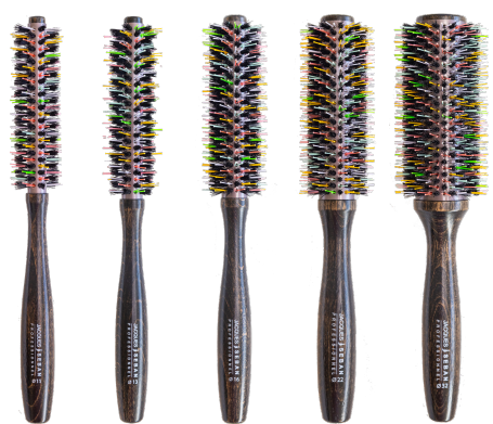 Brosse ronde poils sanglier picots mélangés multicolores JACQUES SEBAN