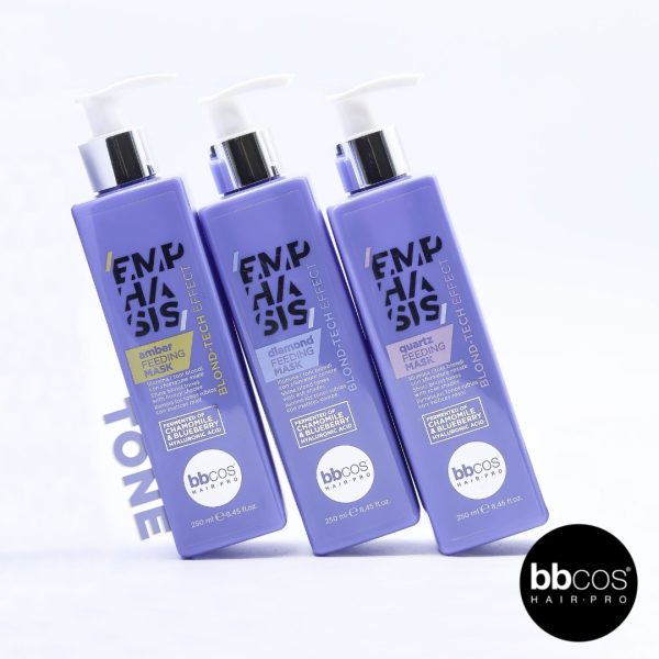 Masques Blond-Tech - EMPHASIS 250ml sont des masques tonifiants qui ravivent les cheveux blonds avec des jeux de lumières et des reflets froids. En utilisant l'un des trois masques tonifiants selon le reflet souhaité : Ambre