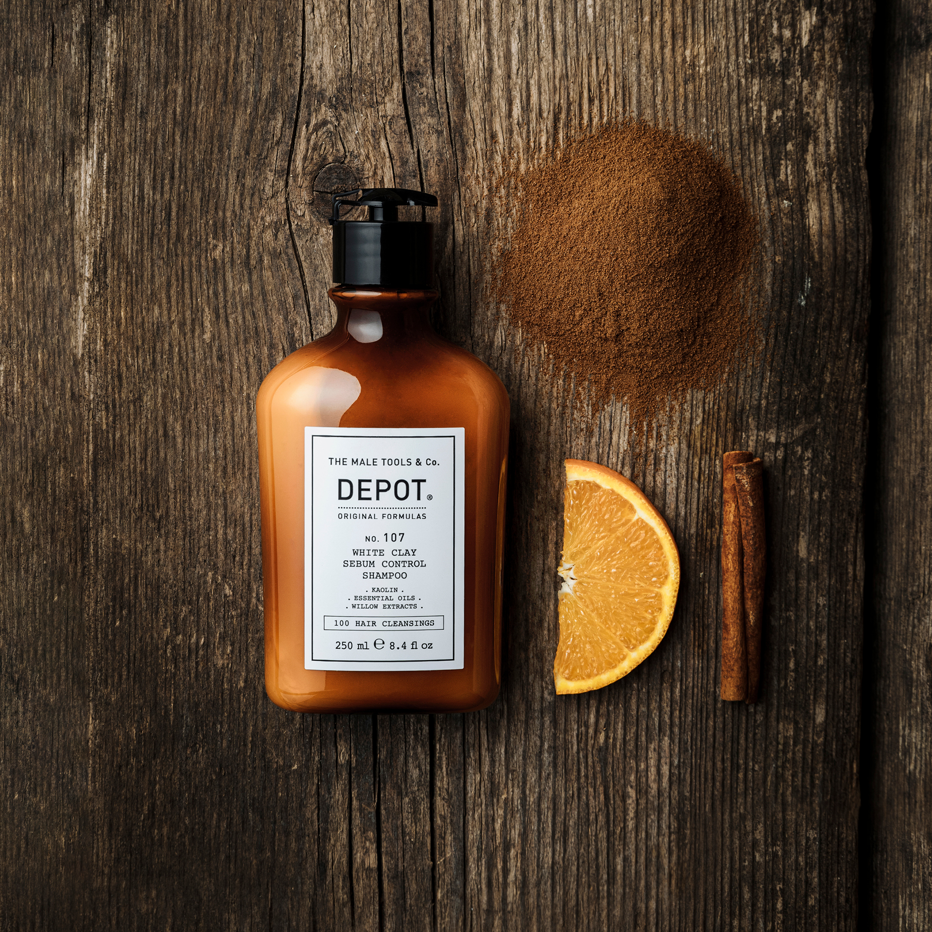 No. 107 No. 107 est un shampooing à l’argile blanche pour cuir chevelu et cheveux gras. Il est formulé pour lutter contre l’excès de sécrétion de sébum sur la peau et les cheveux. Ses caractéristiques permettent d’éliminer les taches disgracieuses. Sans SLES