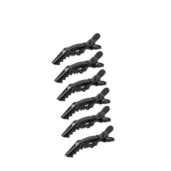 Pinces sépare mèches Large 11 cm Noire 6 pcs